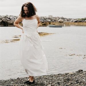 damson madder penelope apron dress in white, uk10/us6